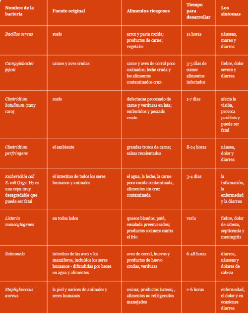 algunas bacterias causan intoxicacion