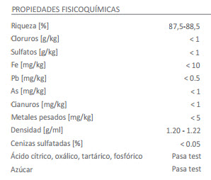 propiedades PURAC VIN